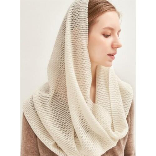 100%cashmere knit women korean style solid ring scarfs 3color 53x110cm multi function