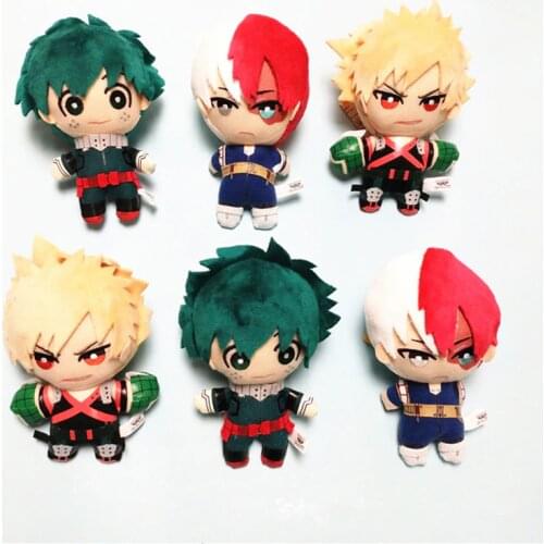 15CM My Hero Academia Midoriya Izuku bakugou katsuki Todoroki Shoto Plush Toy Stuffed Doll Figure Soft pillow Christmas gift
