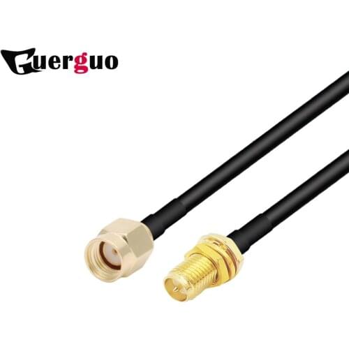 2PCS RP SMA Male to RP SMA Female RG58 50ohm Coaxial Cable SMA Plug WiFi Antenna Extension Cable Connector Adapter Pigtail