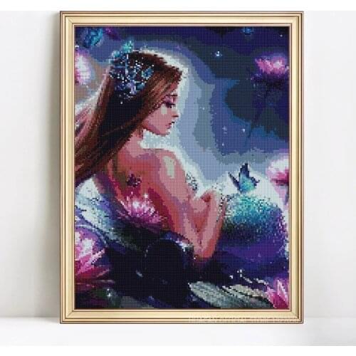 5D Diy Diamond Painting Mermaid Embroidery Full Drill Square Round Rhinestones Mosaic Cross Stitch Kit Picture Decor Home Gift