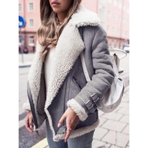 5XL 2021 Hot Sale New Fashion Lapel Casual Lambskin coat Sweatwear Sweet Sexy Soft high quality Fabric Women locomotive Clothes