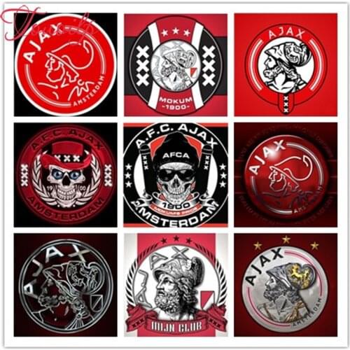 TOUOILP Diamond Embroidered Full Square&Round Drill Football team logo AJAX 5d Diamond Painting Cross Stitch Soccer Decorations