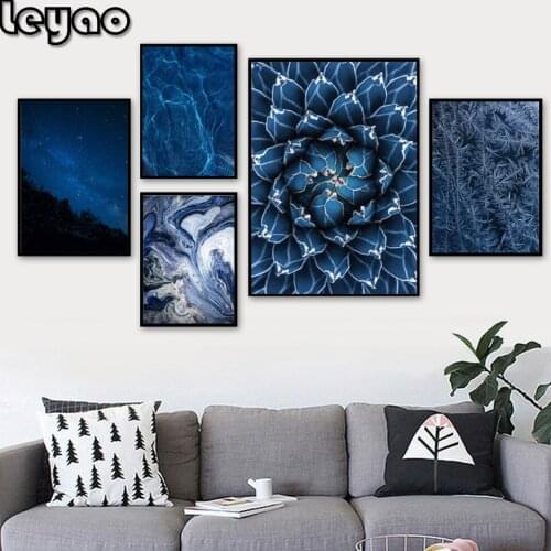 Blue Starry Sky Ice Flower Jellyfish Diamond Painting Cross Stitch Full Diamond Embroidery Pictures For Living Room Home Decor
