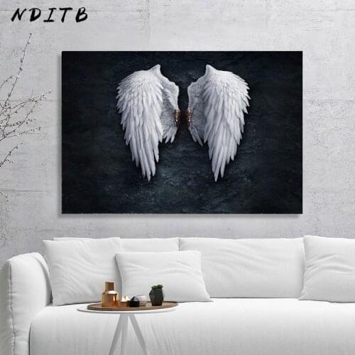 White Angel Wings Picture Canvas Fashion Poster Nordic Style Abstract Wall Art Canvas Print Painting Modern Living Room Decor