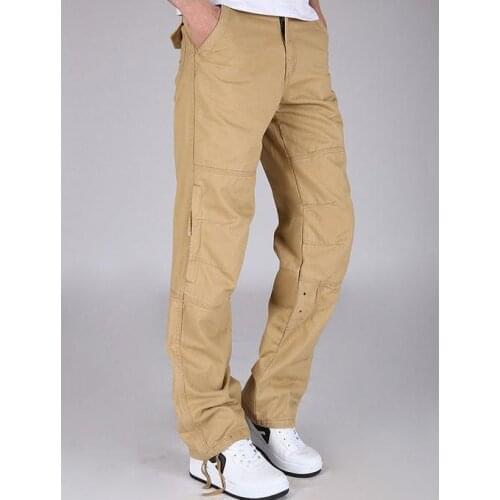 Autumn Cotton CARGO PANTS Mens Fashion Casual Pants Tide Loose Zipper Trousers Man Bottoms Pantalons Hosen 32 34 36 38