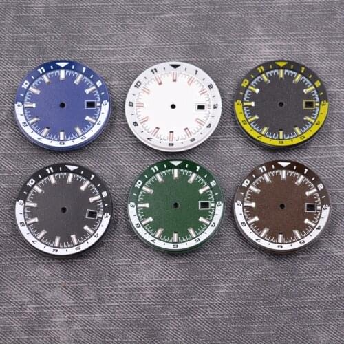 36.5mm dial fit NH35 NH36 NH35A movement luminous black white green blue sterile dial