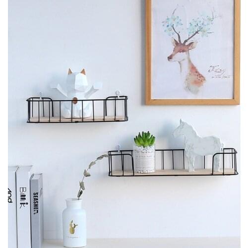 Decorative iron wooden Storage Rack Wall Shelves Garage Kit storage rack Room decoration stacks Ornaments floating shelves
