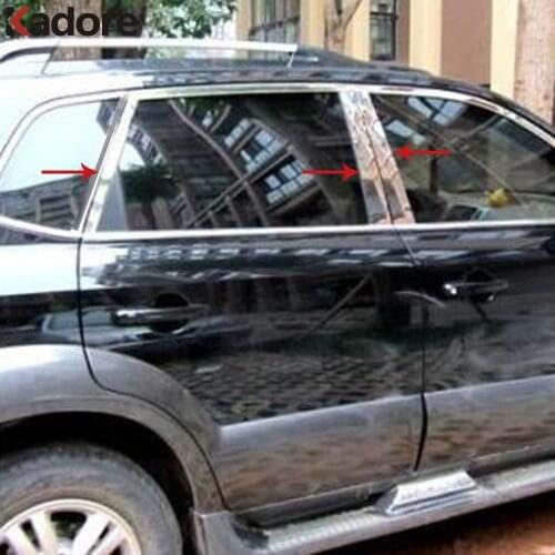 For Hyundai Tucson 2005 2006 2007 2008 2009 2010 Stainless Steel Window Center Pillar Post Strip Cover Trim Car Styling 8pcs