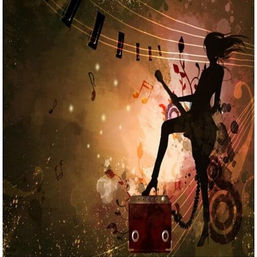 Dropship Colomac Hand Drawn Passionate Unrestrained Guitar Beauty Wallpaper for Living Room Wallpaper 3d Wall Cover Papel Mural