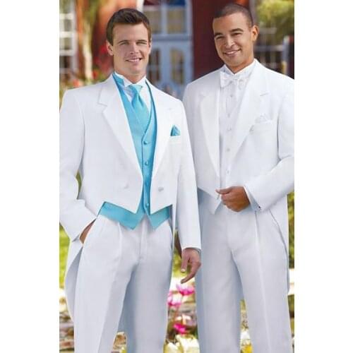 Custom Made Mens Suits Groom Tuxedos Groomsmen Wedding Party Dinner Best Man Suits Blazer (Jacket+Pants+Vest+Tie) NO:639