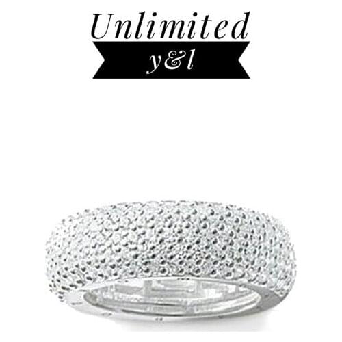 White Pave Cubic Zirconia Rings Silver Fashion Jewelry Accessories for Women and Men Eternity Love Gifts