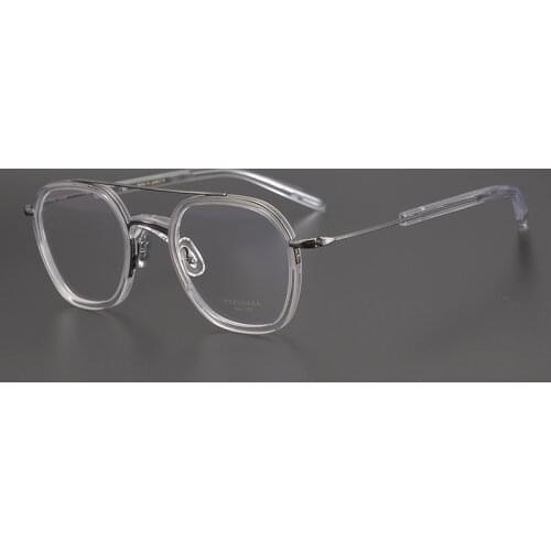 Top Quality Brand Mu Mu Masunaga Acetate Man and Woman Glasses Retro Double Bridge Frame Transparent Eyewear GMS115
