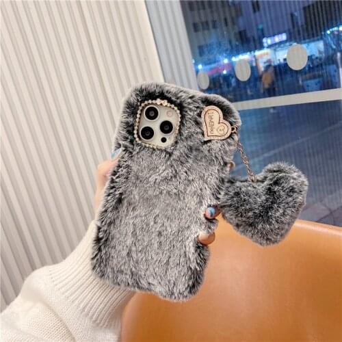 Fluffy Plush Soft Cases For Redmi Note10 Pro Case Cute 3D Love Heart Phone Case for Xiaomi Redmi Note 10 Pro 10S 9 S 9T 9S M3 X3