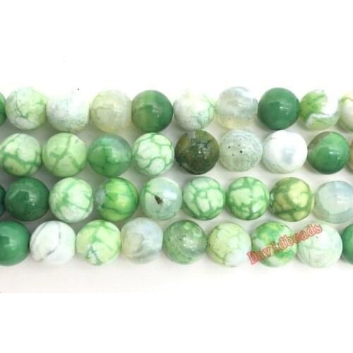 Natural Stone Green Fire Dragon Veins Agates Round Loose Beads 4 6 8 10 12MM Pick Size For Jewelry Making