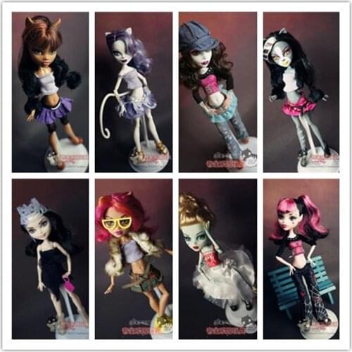 New 15pcs=5 clothes+5 shoes+5 hangers Original clothing dolls dresses for Monster High dolls