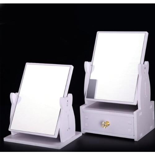 Single Sided Travel Vanity Mirror with Desktop Standing Base, Free Standing