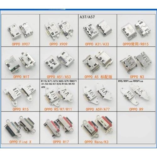 OPPO X907 X909 A31 R815 A51 N3 R15 R5 R7 A59 A77 R9 FindX R17 Reno K3 Micro USB Charging Connector 5/7/16pin Socket Plug FPC FFC