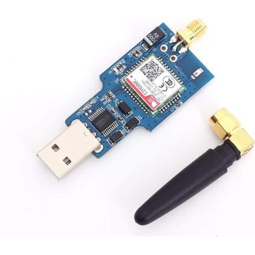 SIM800C USB to GSM Serial GPRS Module Board with Black Antenna, On-board CH340T chip,Built in GSM/Bluetooth-compatible Antenna
