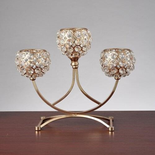 Candle Holder 3-Arm Metal Candelabra Wedding Decoration Centerpiece