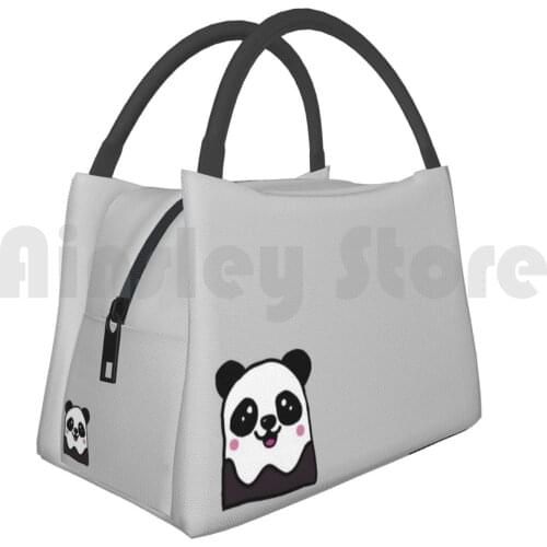 Portable Insulation Bag Kawaii Panda Bear Kawaii Cartoon Panda Animal Smile Animated Bear Kids