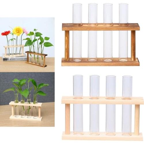 Crystal Glass Test Tube Plant Terrarium Vase Flower Pots for Hydroponic Plants