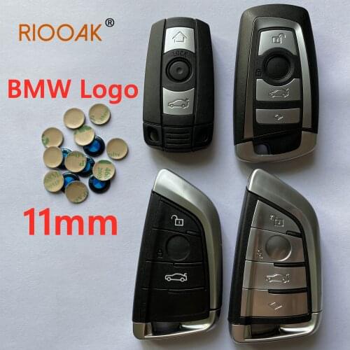RIOOAK 5PCS X 11mm Remote Key Badge Emblem Logo Replacement for BMW E46 E32 F10/11/22/30 3/5 /7 Series Z4 X3/4/5/6 Car Key Logo