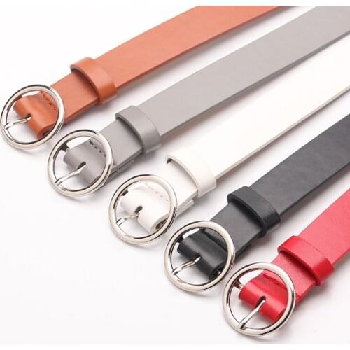 105X2.4CM Ladies Designer Round Buckle Belts Womens Of Jeans 2020 High Quality Female Student Waist Belt