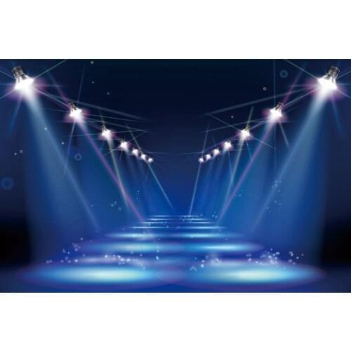 Stage Blue Light Shiny 80s 90s Disco Party Baby Birthday Backdrop Vinyl Photography Background For Photo Studio Photophone Shoot