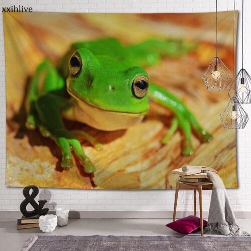 Tropical Animals Frog Tapestry Customizable Bohemian Wall Hanging Room Carpet HD Tapestries Art Home Decoration Accessories