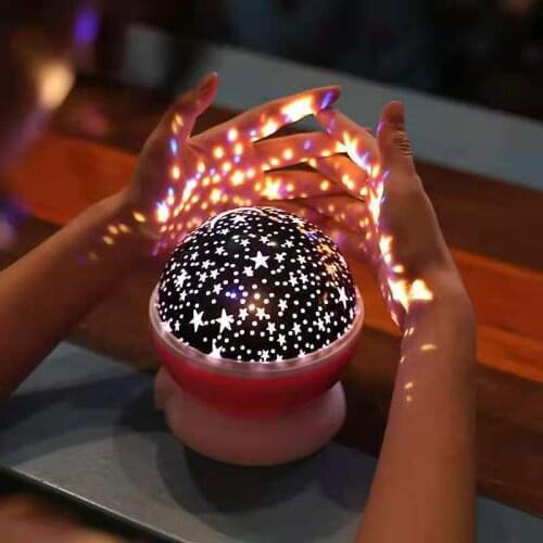 USB Star Sky Rotating Projector Galaxy Colorful Star Moon LED Night Light Childrens Birthday Bedroom Decoration Baby Gift