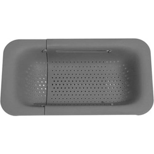 Expandable Colander Strainer Basket with Non-Slip Strips for Plastic Folding Colander on the Kitchen Sink
