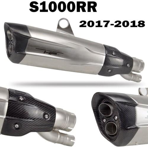 Slip-on Motorcycle Exhaust Muffler Carbon fiber Escape Moto Removable DB Killer Laser for BMW S1000RR 2017-2018