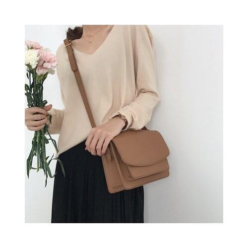 Womens Fashion pu Leather Simple Solid Handbag Small Shoulder Bags Crossbody Bags Girls Messenger Bags for Female bolso mujer