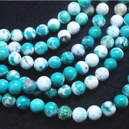 40pcs nature blue turquoisee bead round shape new arrivals size 10mm for women bracelets making accessories new selling