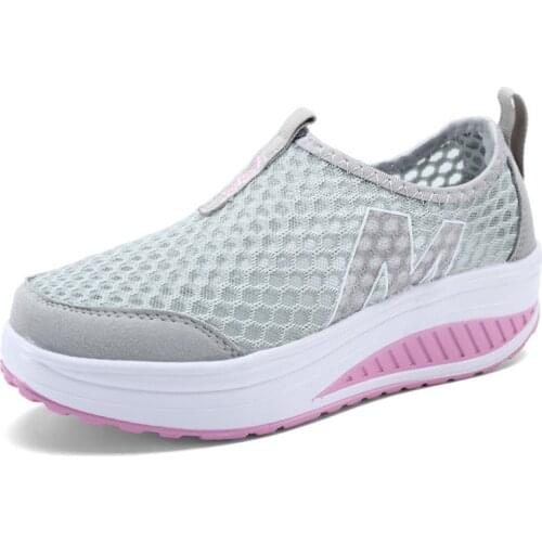 Sneakers Women 2020 Breathable Increased Fashion Hollow Summer Leisure Sports Shoes Running Breathable Shoes Walking Shoes Women