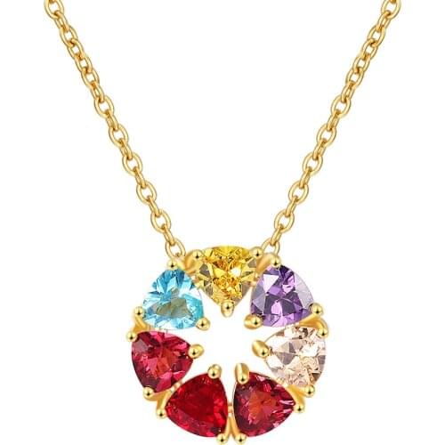 WANGAIYAO love necklace female colorful diamond zircon personality short clavicle chain wild
