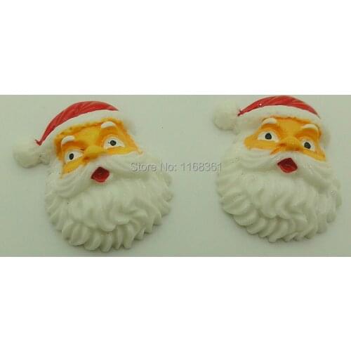 1pcs/lot resin flat back Christmas father with big mustache 33mm Cabochons Hair Bow Center DIY Christmas decration C111-2