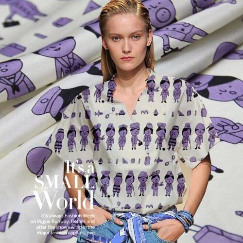 114 cm cartoon printed silk fabric 12 mm crepe de chine silk fabric summer shirt dress crepe fabric wholesale silk cloth