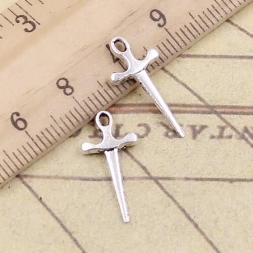 30pcs Charms Dagger Sword 21x10mm Tibetan Silver Color Pendants Antique Jewelry Making DIY Handmade Craft