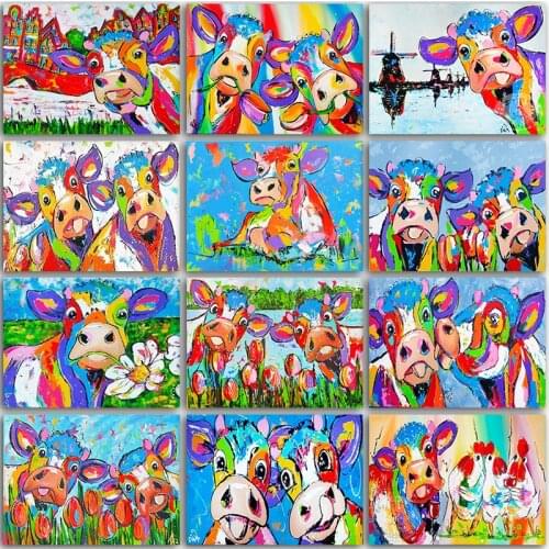 5D DIY Diamond Painting animals kit Color cow kerst home decor Full Square&Round Diamond mosaic Diamond embroidery Cross stitch