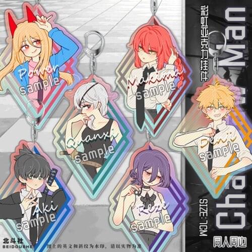 Anime Chainsaw Man Reze Hayakawa Aki Makima Denji Power Acrylic Keychain Bag Pendant Toy Keyring Decor Collection Cosplay