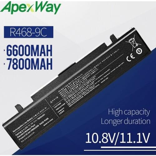 Apexway 9 Cells Laptop battery For SamSung AA-PB9NC6B AA-PB9NS6B AA-PB9NC6W AA-PL9NC6W R428 R468 NP300 NP350 RV410 R530 R580