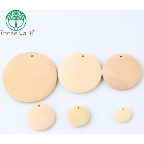 15-50mm DIY Natural Unfinished Geometric Round Wooden Beads For Earrings Jewelry Making