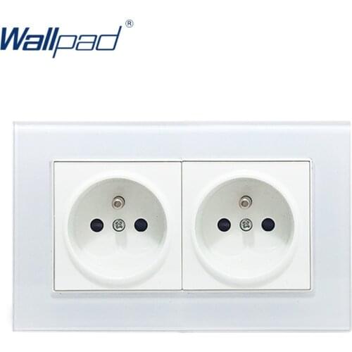 Double French Socket Wallpad Crystal Glass Frame 110V-250V 16A French Double EU French Wall Electrical Power Socket 146*86mm
