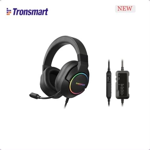Tronsmart Sparkle Virtual 7.1 Gaming Headset with RGB Lighting, USB Port For PS4/PS5, PC/Laptop, Nintendo Switch, Xbox Series