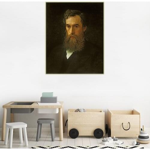 Canvas Oil Painting Ivan Kramskoy"Portrait Of Pavel Tretyakov"Western Art Decor Poster Wall Aesthetic Home Room Decoration