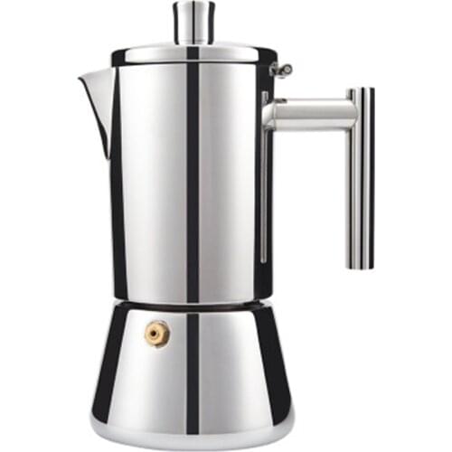 Italian Style Coffee Maker Moka Pot Stainless Steel Coffee Pot Espresso Machine 300ML Suitable for Induction Cooker Gas Heating