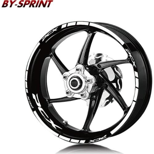 PCX Wheel Reflective Waterproof Stripes Stickers Motorcycle Rims LOGO Decal Stickers kit For Honda PXC pxc