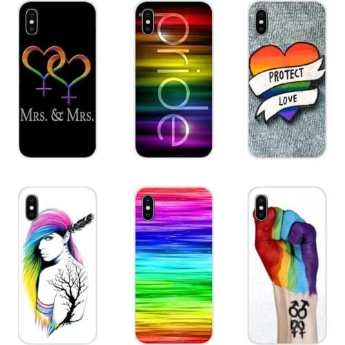 Soft Transparent Case Covers Gay Lesbian LGBT Rainbow Pride Art For Motorola Moto X4 E4 E5 G5 G5S G6 Z Z2 Z3 G G2 G3 C Play Plus