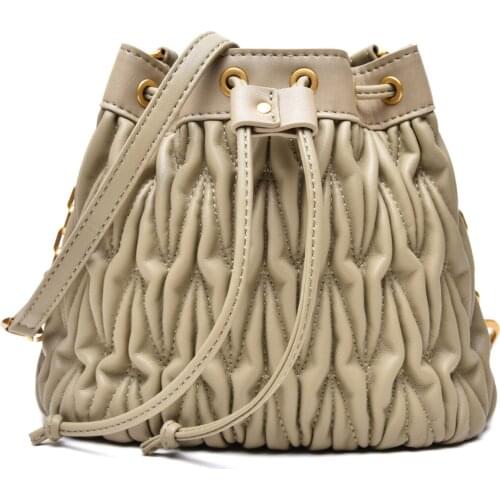 2020 NEW Hot PU bucket bag Drawstring Bucket Bag Casual Crossbody Shoulder Bag women Fashion personality handbag gothic bag